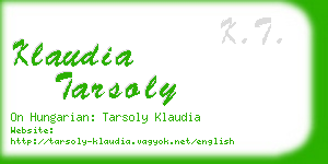 klaudia tarsoly business card